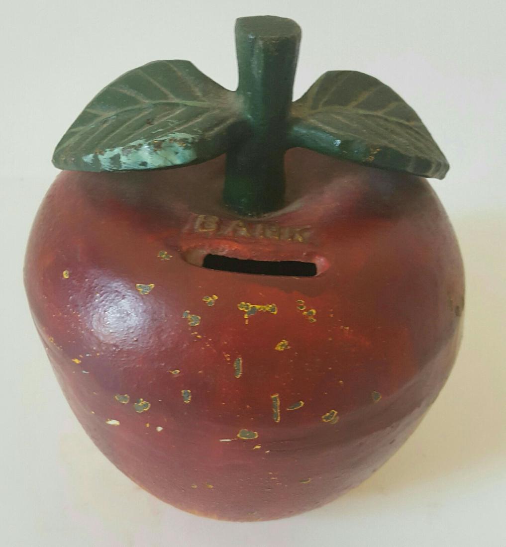 Oversized Cast Iron Apple Bank, 1930s (1 of 4)