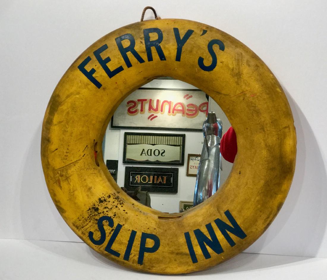 NY Marina Trade Sign Life Preserver, 1950 (1 of 4)