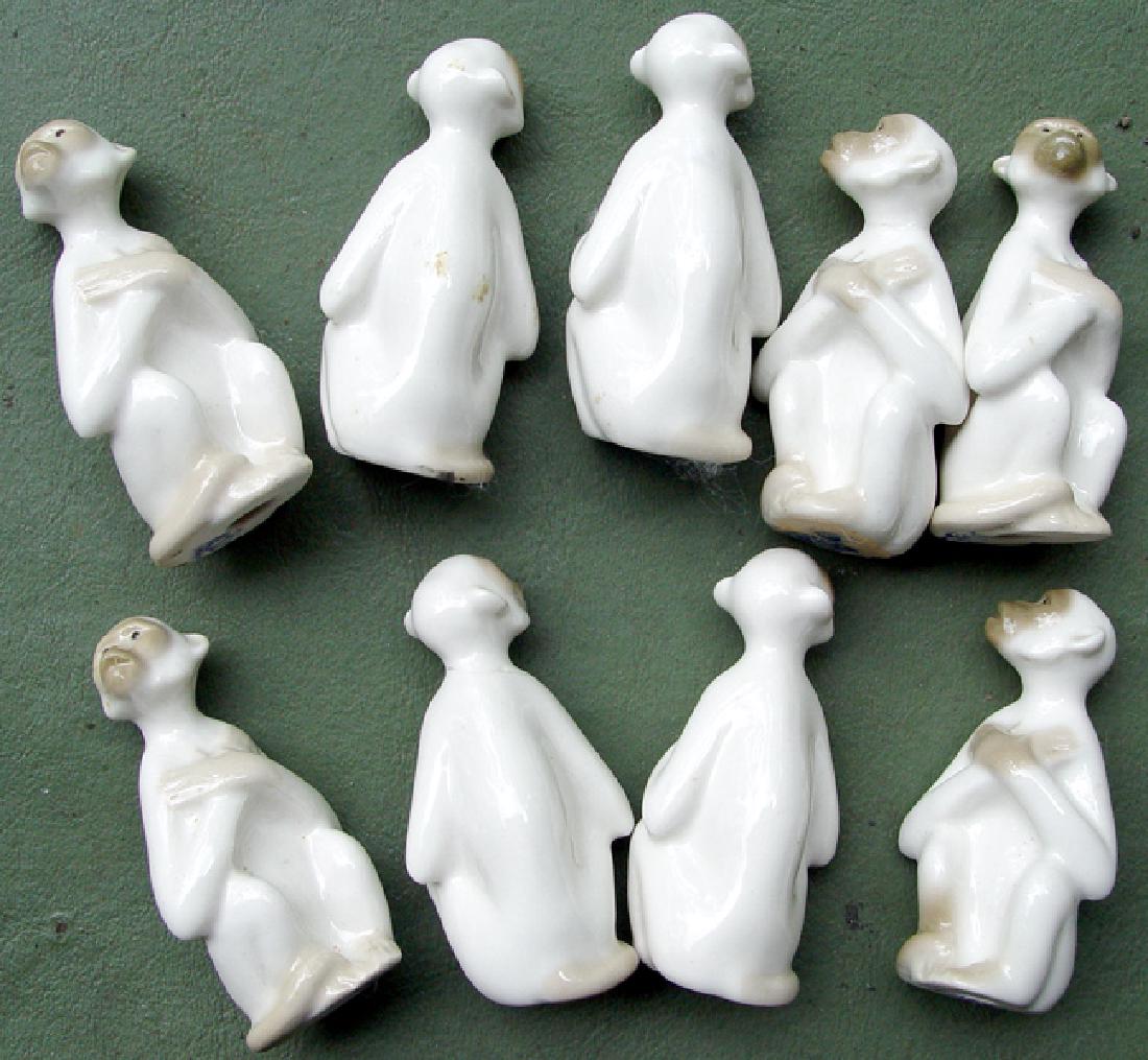 9 Russian Soviet Mini LFZ Porcelain Figurines, Monkeys (1 of 2)