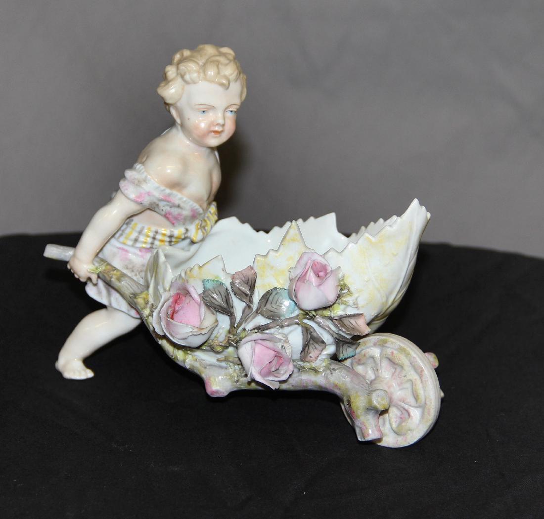 Meissen Child with Wheelbarrow Figurine, 19th C (1 of 5)