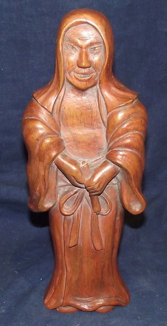 Japanese Wooden Carved Okimono Daruma Figure (1 of 4)