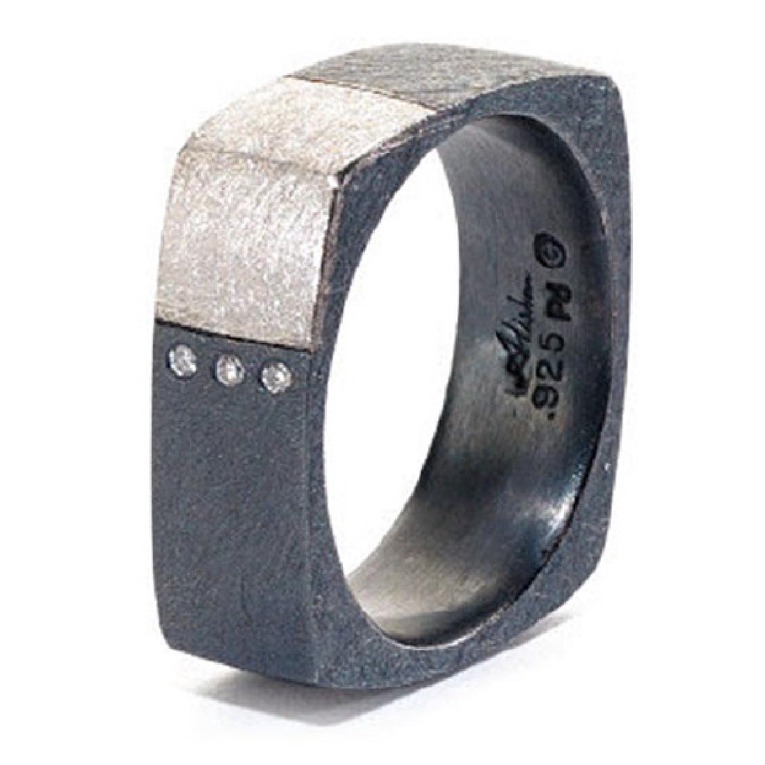 Alishan Palladium Sterling Diamond Ring (1 of 3)