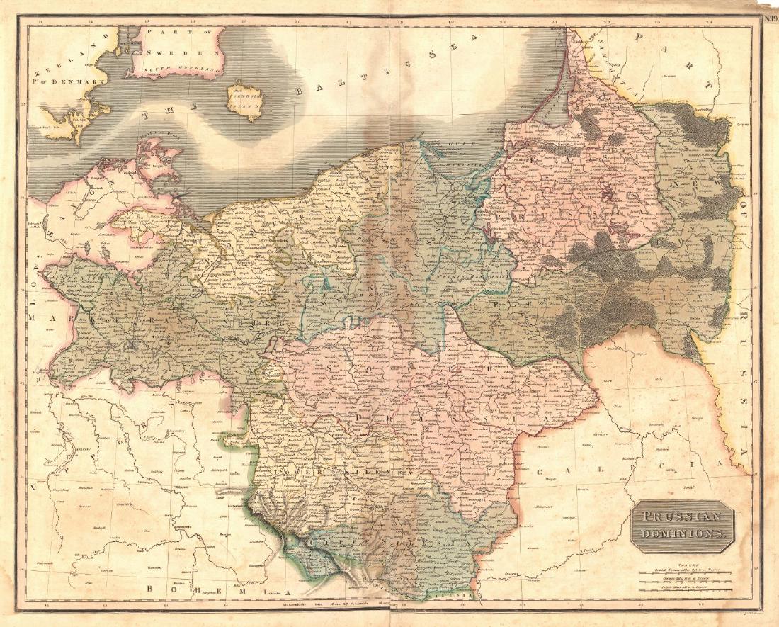 Prussian Dominions: Map: Prussian Dominions Maker/Publisher: John Thomson, Junr. & Co., Thomson, John & Co. Publishing: 1817 Size: Double Folio - 19.00 x 23.75 inches No.19 From Thomson's New General Atlas 1817. Wm. Dass