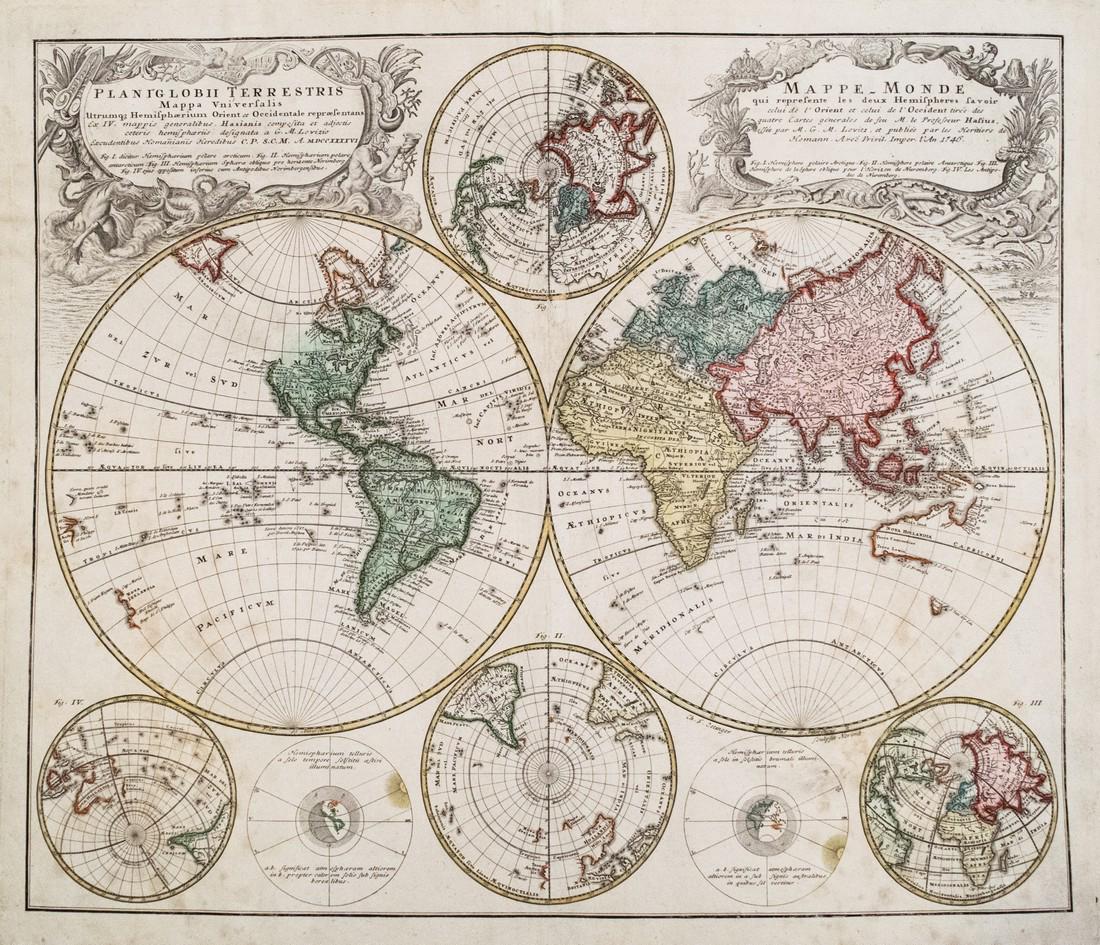 1746 Homann World Map (1 of 1)