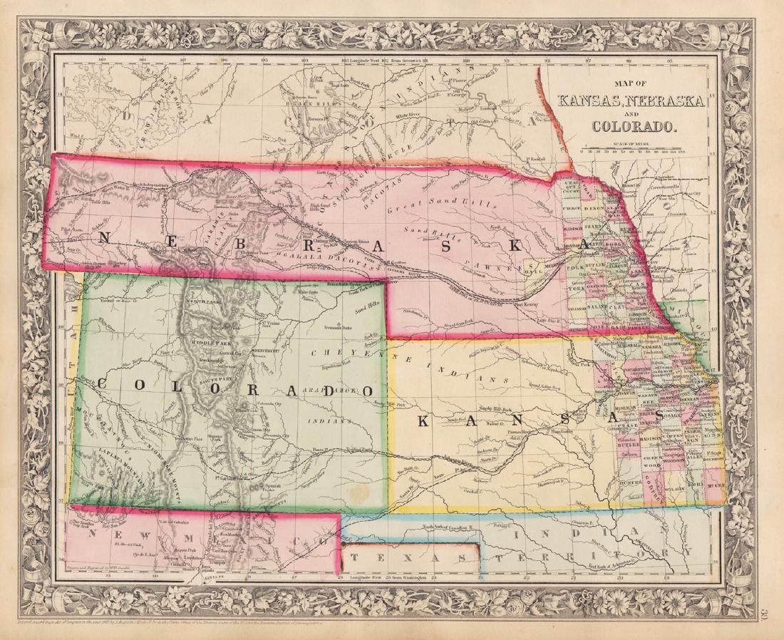 Mitchell: Map of Kansas, Nebraska and Colorado (1 of 3)