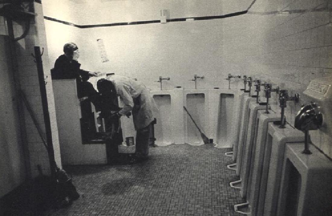 Frank, Robert - Men's Room Railway Station, Memphis: Vintage Sheet-fed Gravure printed in 1958 in France - Image size approx. 7.5 x 5 in. No Reserve: This lot starts at $1 and has no reserve as a courtesy so that collectors can determine the true market