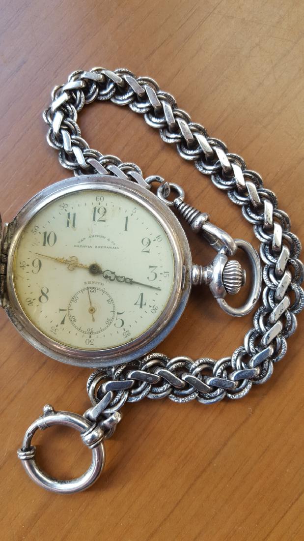 Antique Zenith Grand Prix Silver Pocket Watch (1 of 6)