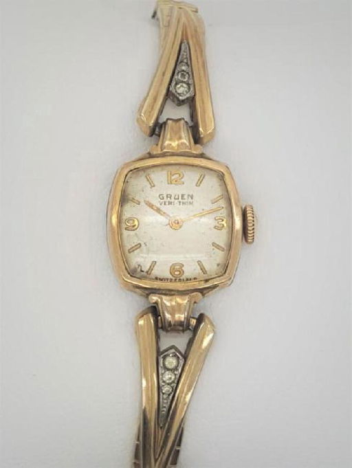 Vintage Gruen Veri Thin 14k Gold Diamond Ladies Watch Feb 12 2017 Jasper52 In Ny