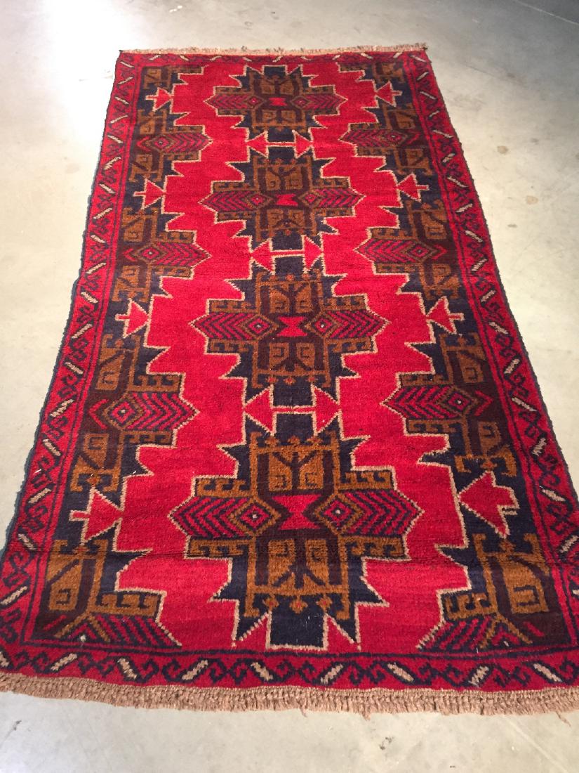Hand Knotted Wool Afghan Tribal Rug 3.7x6.6 (1 of 7)