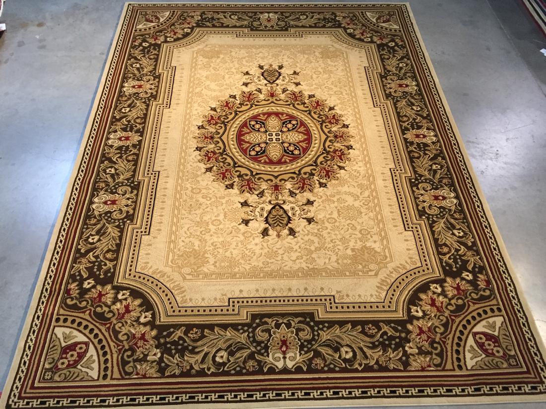French Aubosson Design Rug 7.10x10.6: Item: French Aubosson Design Rug Size: 7.10 x 10.6 feet Please note that this lot has a reserve. When you leave a bid in advance of the auction, submit your maximum. Jasper52 will bid on your behalf a