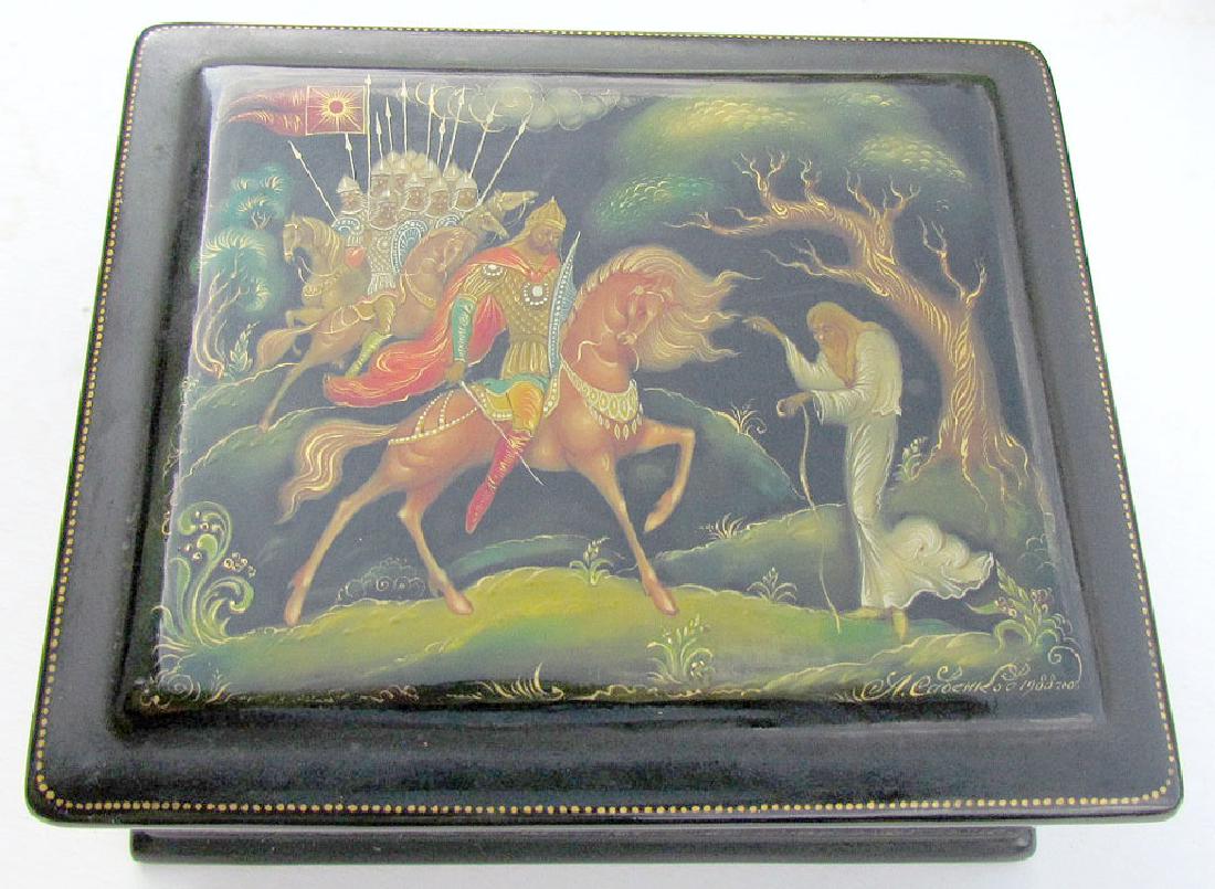 Vintage Russian Palekh Hand Painted Lacquer Box, 1988 (1 of 3)