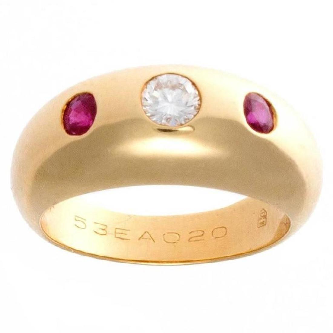Cartier Diamond Ruby Gold Gypsy Ring (1 of 3)