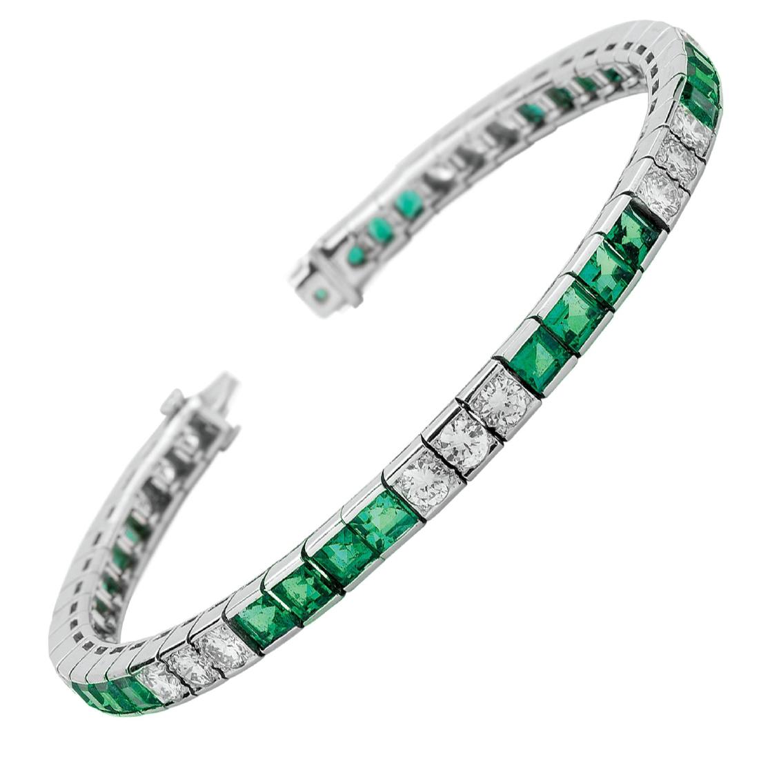 Tiffany & Co Diamond & Emerald Bracelet