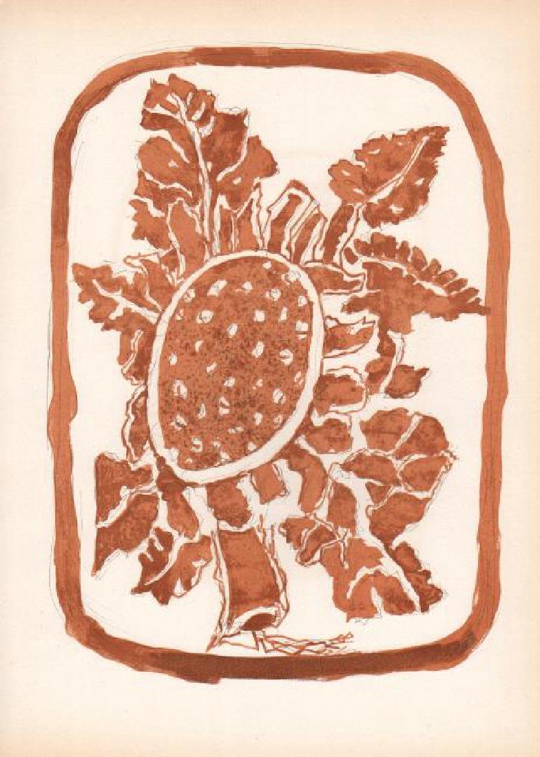 George Braque: Untitled: Print: Untitled Artist: George Braque Size: 10 x 14 inches This lithograph was issued in 1955; Published by Mourlot for the deluxe art revue Verve Sheet. Quite often these had either text or other ima
