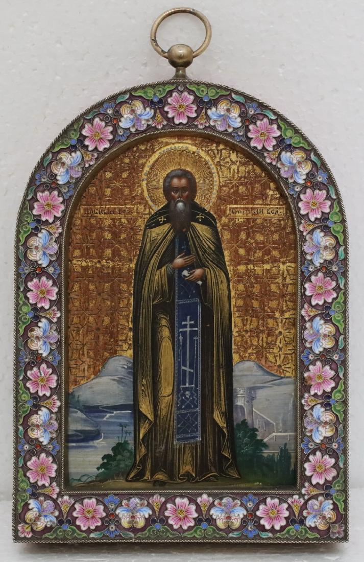 Kolodken: Saint Russian Icon, Silver Enamel Frame, 1907 (1 of 3)