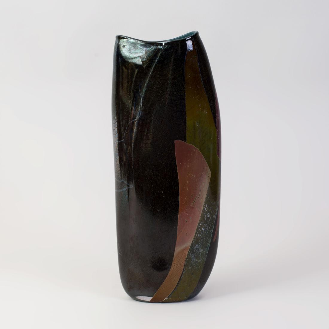 William Morris (b. 1957): Spider Web Tracery: Glass, 1981, signed 'William Morris' and inscribed 'T.4' to base. 16 1/2 x 6 1/2 x 3 in.