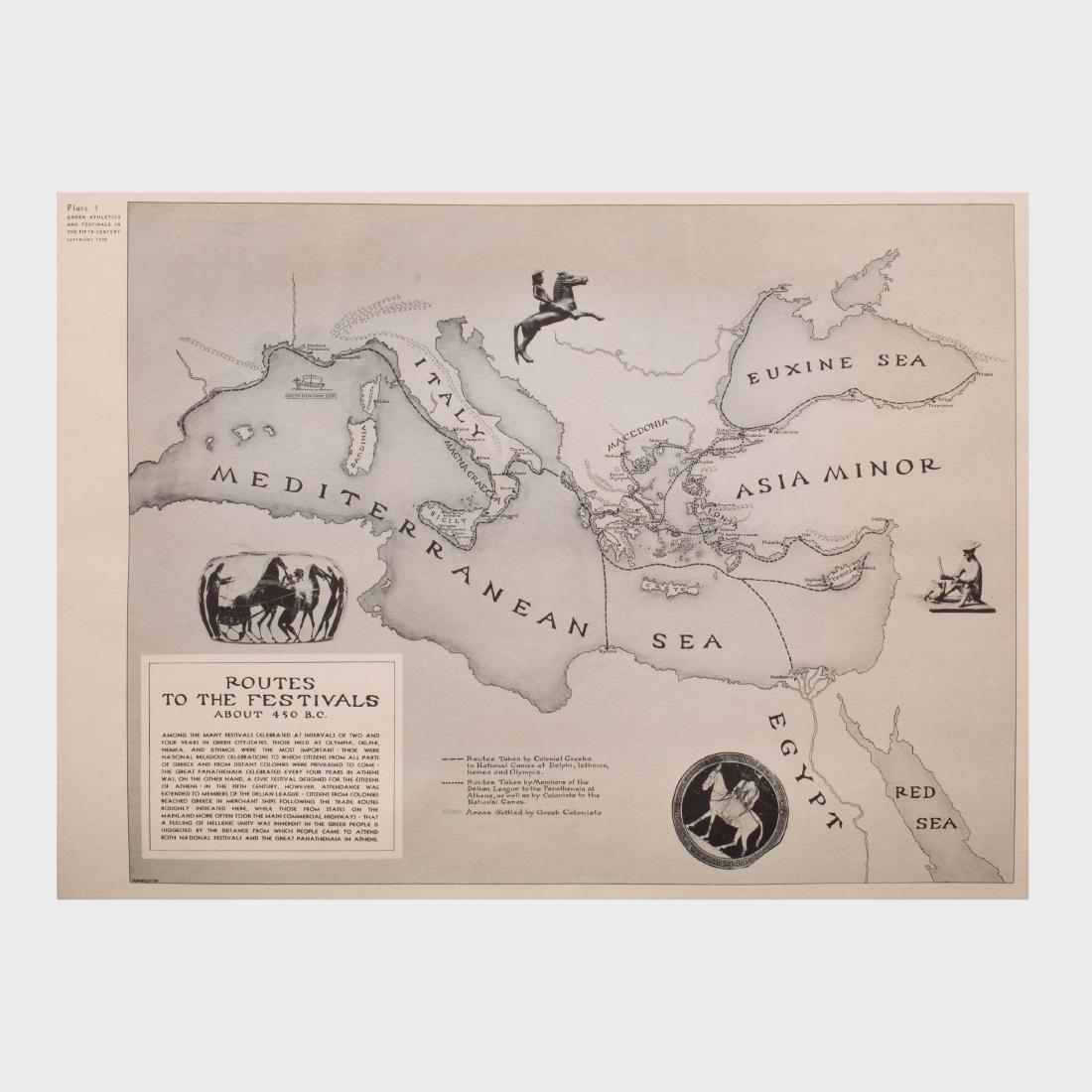 Hester Harrington Stow: Greek Athletics and Festivals: One hundred illustrated plates in a folio, 1939, published by Museum of Fine Arts Boston. 17 x 12 1/2 in. (folio). Property from the Estate of William Kelly Simpson