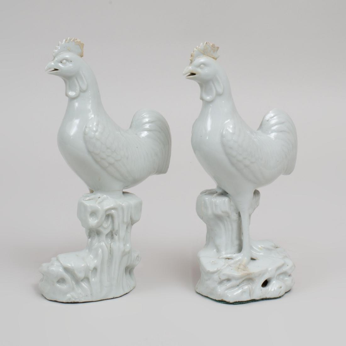 Pair of Chinese White Glazed Pottery Figures of (1 of 5)