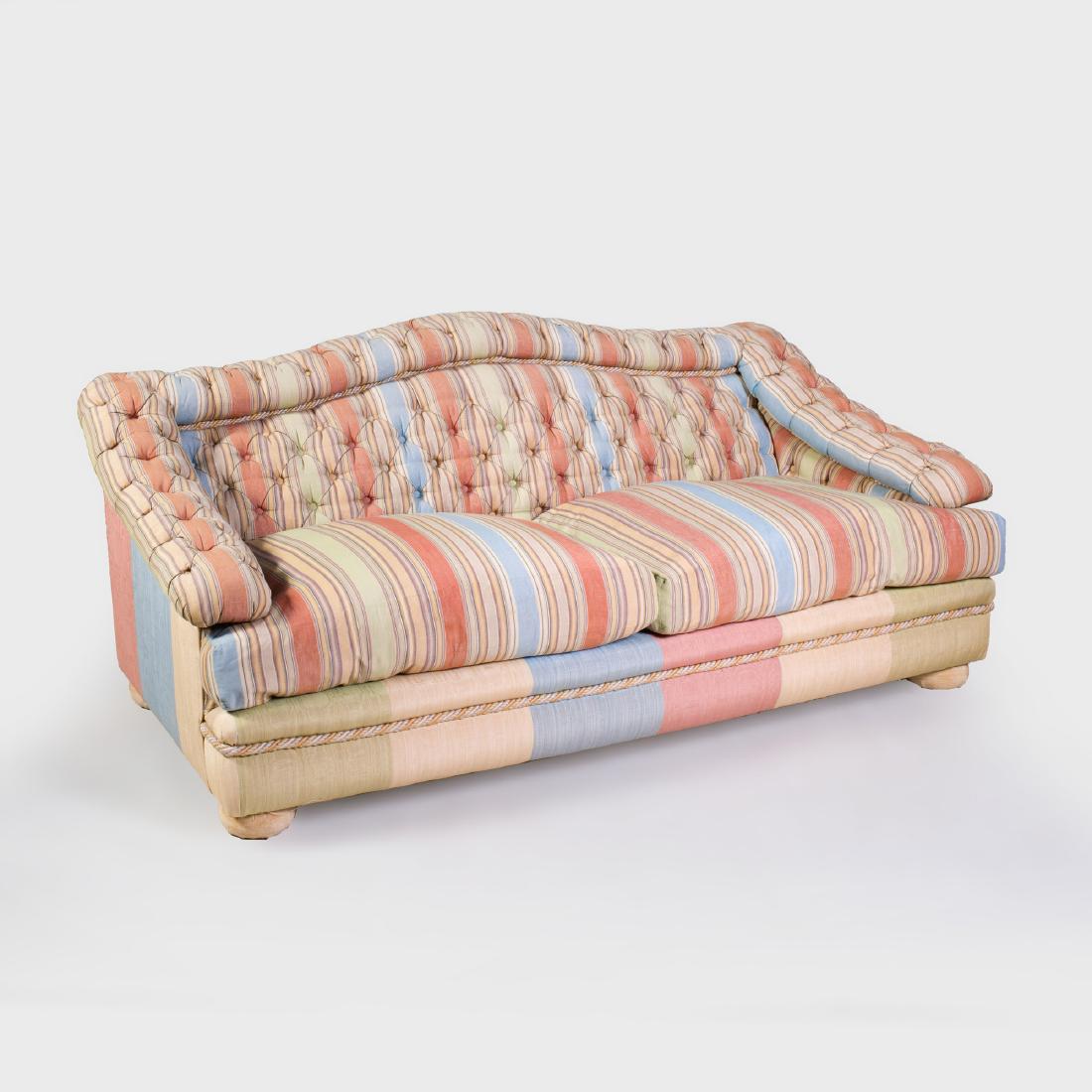 Modern Linen Tufted Upholstered Sofa