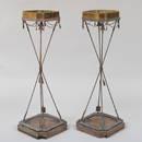 Pair of Directoire Style Brass, Metal and Faux Marble