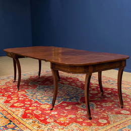 Fine Regency Mahogany and Ebony Inlaid Dining Table