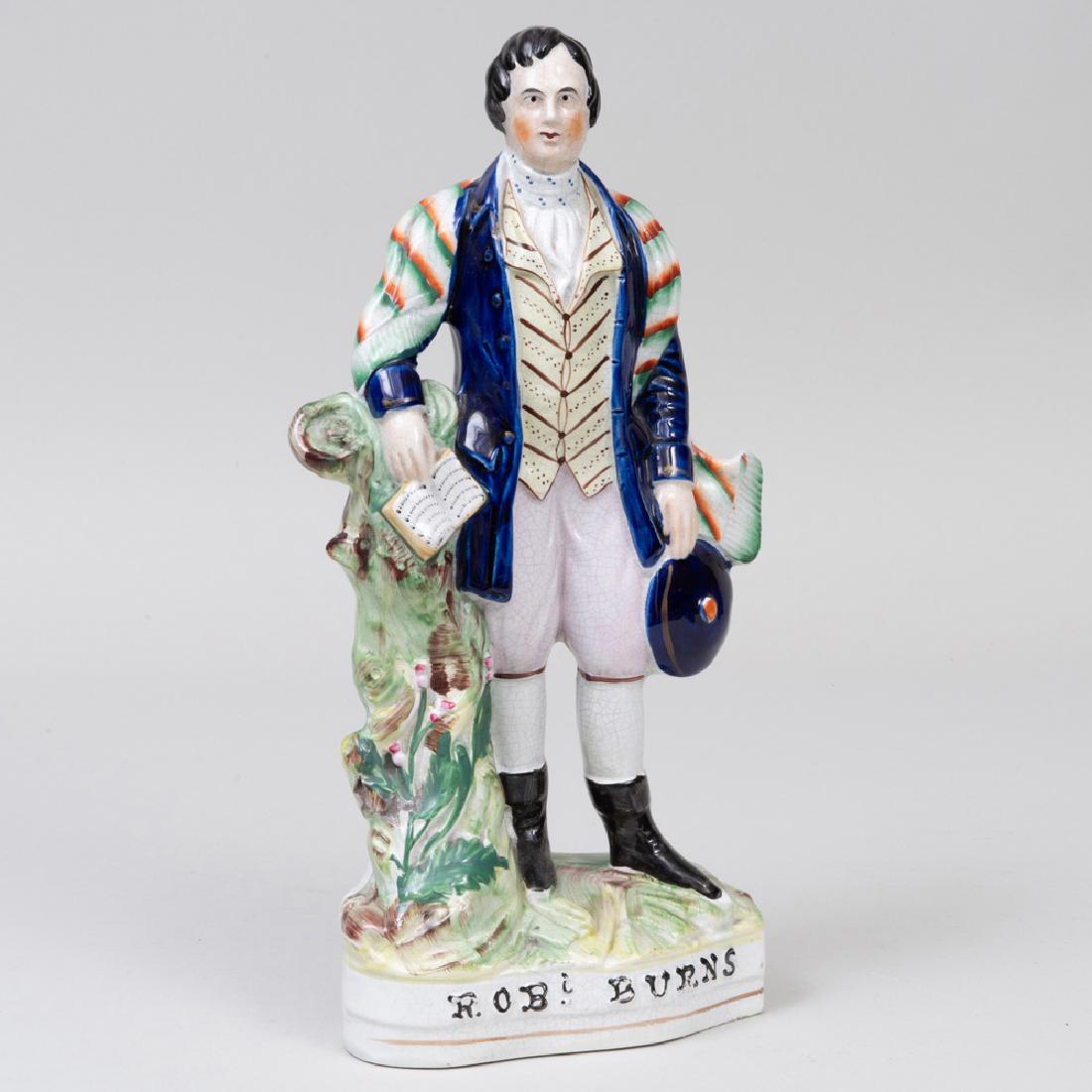 Staffordshire Pottery 'Robert Burns' Flatback Figure: Staffordshire Pottery 'Robert Burns' Flatback Figure 13 3/4 in. high. Property from the Estate of William Kelly Simpson Drury & Drury, London, 1950s.