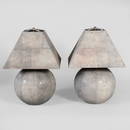 Pair of Karl Springer Shagreen Covered Table Lamps