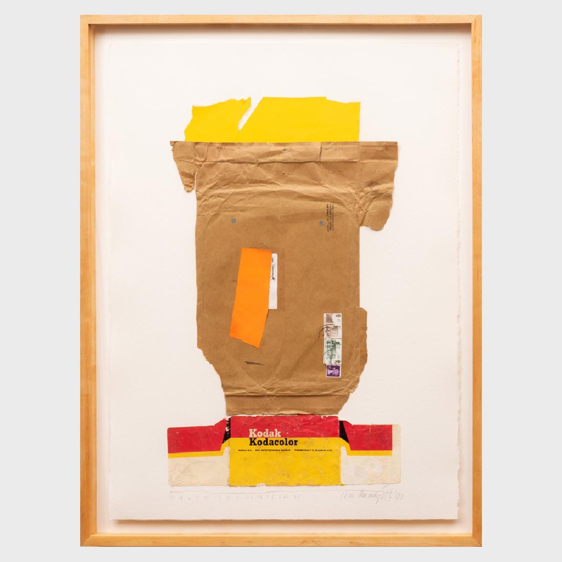 Ivan Chermayeff (b. 1932): Photo Technician: Ivan Chermayeff (b. 1932): Photo Technician Mixed media on paper, 1993, signed 'Ivan Chermayeff' and dated lower right, titled lower left, with label from Salander- O'Reilly Galleries, NY. 29 1/2 x 22