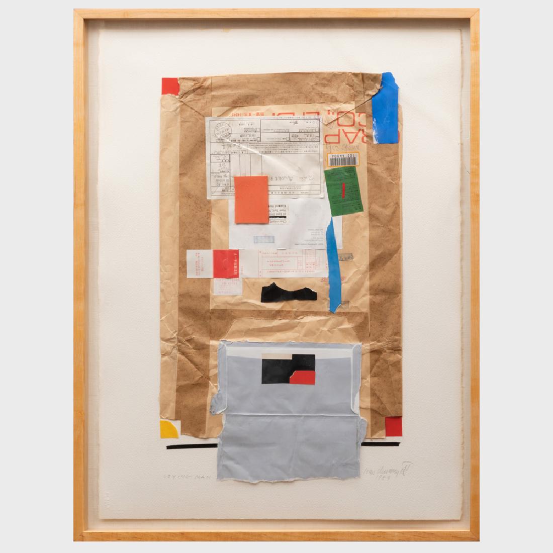 Ivan Chermayeff (b. 1932): Crying Man: Ivan Chermayeff (b. 1932): Crying Man Mixed media on paper, 1989, signed 'Ivan Chermayeff' and dated lower right, titled lower left. 29 1/2 x 22 in. (sheet), 32 1/2 x 24 1/2 in. (frame). ,p>