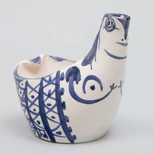 Pablo Picasso (1881-1973): Hen Subject: Pablo Picasso (1881-1973): Hen SubjectCeramic pitcher, 1954, from the edition of 500, inscribed ' Edition Picasso' and with the Edition Picasso and Madoura stamps on the base.6 x 7 x 4 in.Literature: