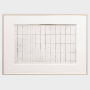 Brice Marden (b. 1938): Grid I: Brice Marden (b. 1938): Grid IEtching on cream wove paper, 1971, signed in pencil, inscribed 'TP' (the edition was 50).22 1/2 x 30 in. (sheet), 24 3/4 x 33 1/2 in. (frame).Parasol Press,p>