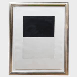 Brice Marden (b. 1938): Untitled, from Five Plates: Brice Marden (b. 1938): Untitled, from Five Plates Etching in black and white on wove paper, 1973, signed and dated in pencil, numbered 49/50. 40 x 29 in. (sheet), 47 1/2 x 37 1/4 in. (frame). ,p>