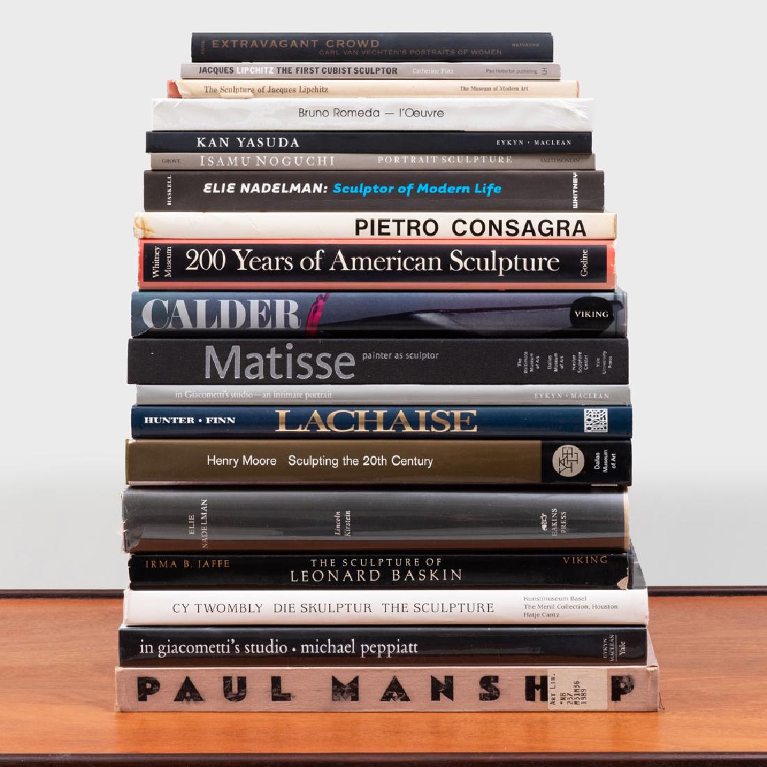 Group of Nineteen Books on Modern Sculpture: Group of Nineteen Books on Modern Sculpture Including: Isamu Noguchi; Elie Nadelman: Sculptor of Modern Life; Matisse Painter as Sculptor; Kan Yasuda; Henry Moore; Bruno Romeda; Paul Manship; Cy