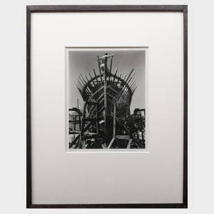 Edward Weston (1886-1958): Boat Builder, Wilmington: Edward Weston (1886-1958): Boat Builder, Wilmington Gelatin silver print mounted on card, 1935, signed, dated and numbered 39/40 on the mount, inscribed 'EWpome/to Neil from Dad with love and devotion