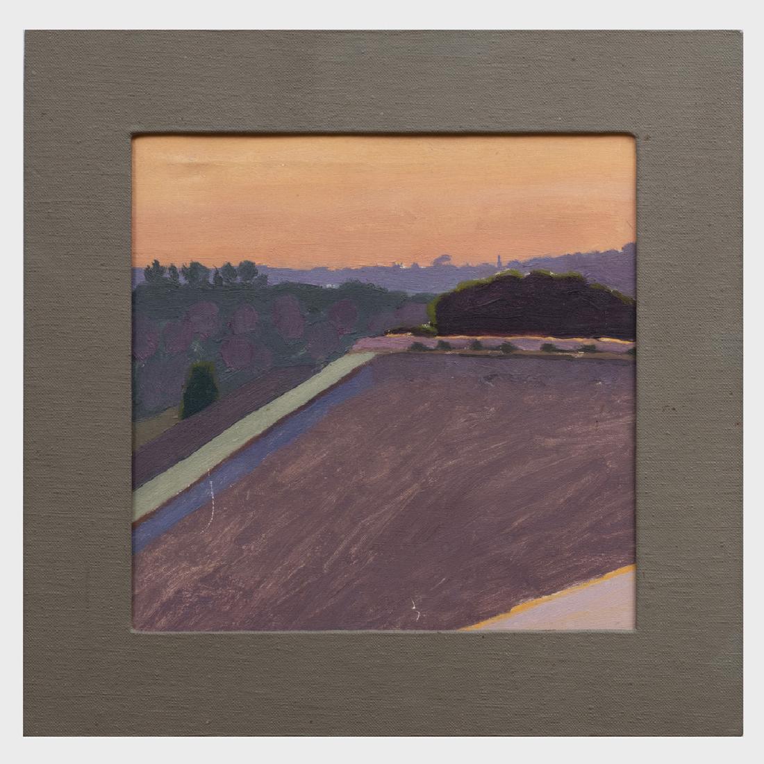 Graham Nickson (b. 1946): Roma: Graham Nickson (b. 1946): Roma Oil on canvas, 1973, signed 'Graham Nickson', titled and dated twice on the reverse. 12 x 12 in., 13 1/2 x 13 1/2 in. (frame). ,p>