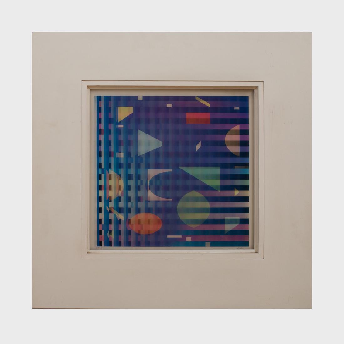 Yaacov Agam (b. 1928): Untitled: Yaacov Agam (b. 1928): Untitled Lenticular print, signed and numbered 88/99 in ink. 13 1/4 x 13 1/2 in. (sight), 23 x 23 in. (frame). The Estate of Shirley K. Chernow,p>