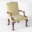 George III Style Carved Mahogany Library Chair