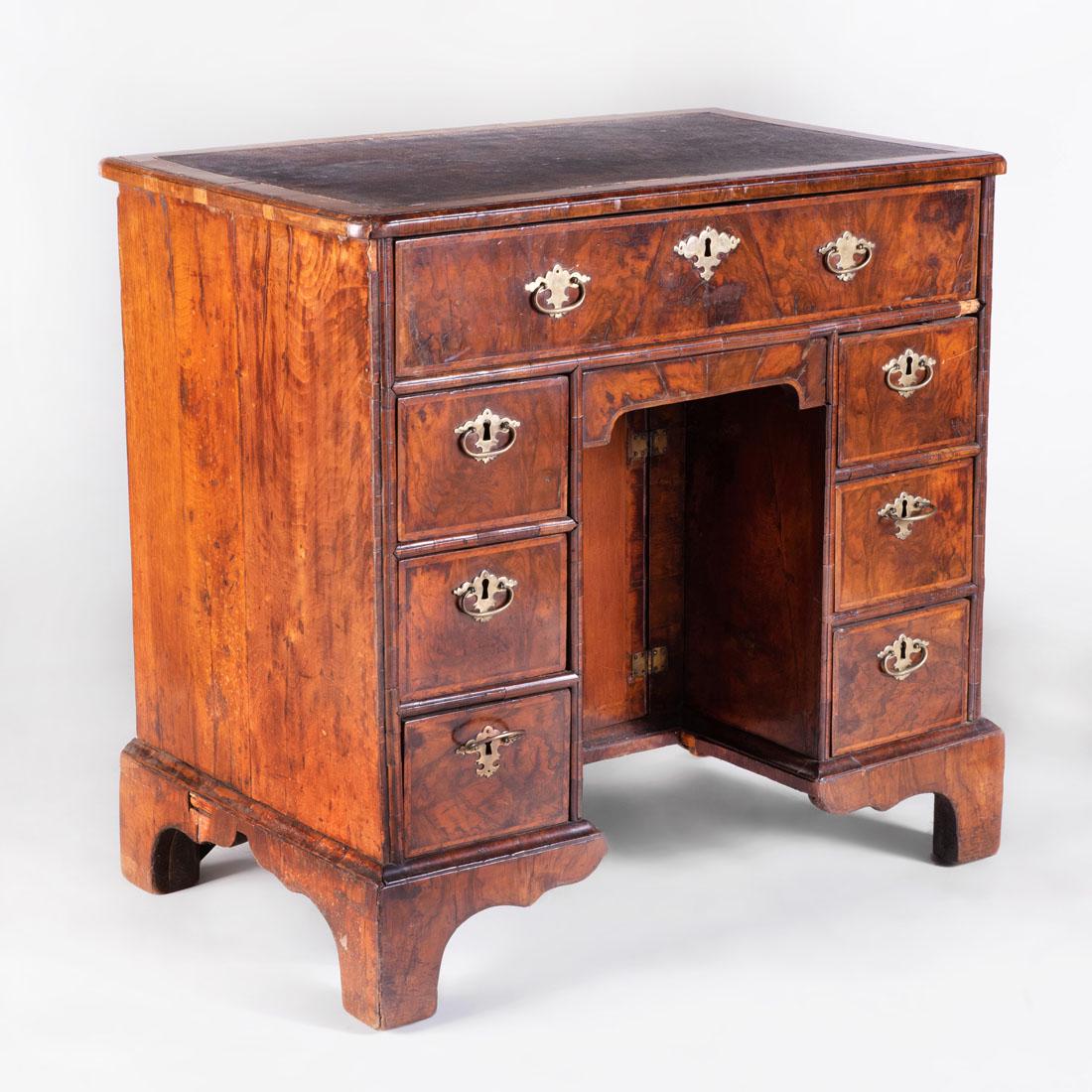 George I Walnut Kneehole Desk: George I Walnut Kneehole Desk 29 3/4 x 32 x 19 in. Property from the Repository of a Distinguished Businessman