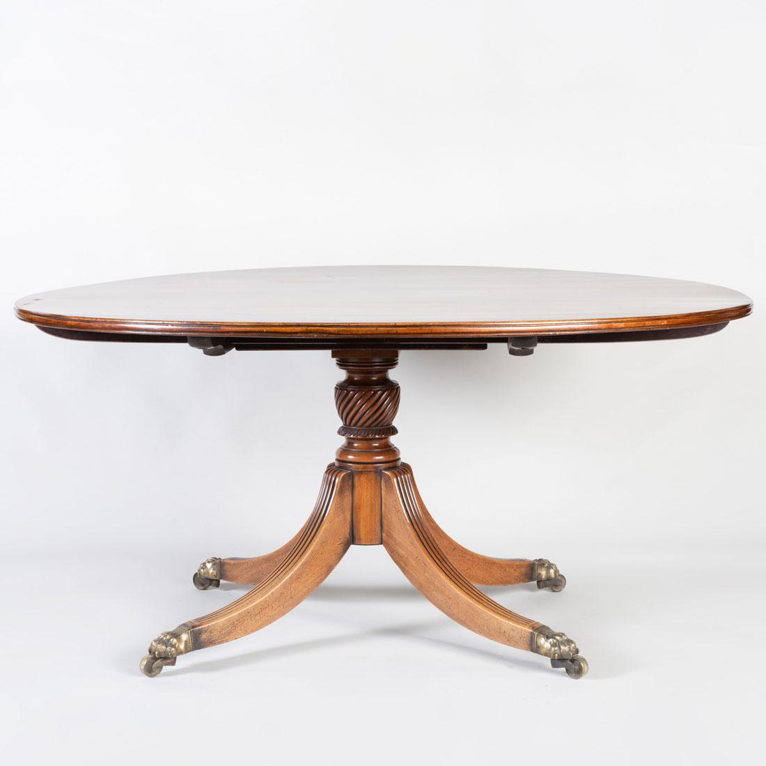 George III Mahogany Circular Breakfast Table: George III Mahogany Circular Breakfast Table 27 1/2 x 57 3/4 in. diam. Rumi Antiques, Toronto