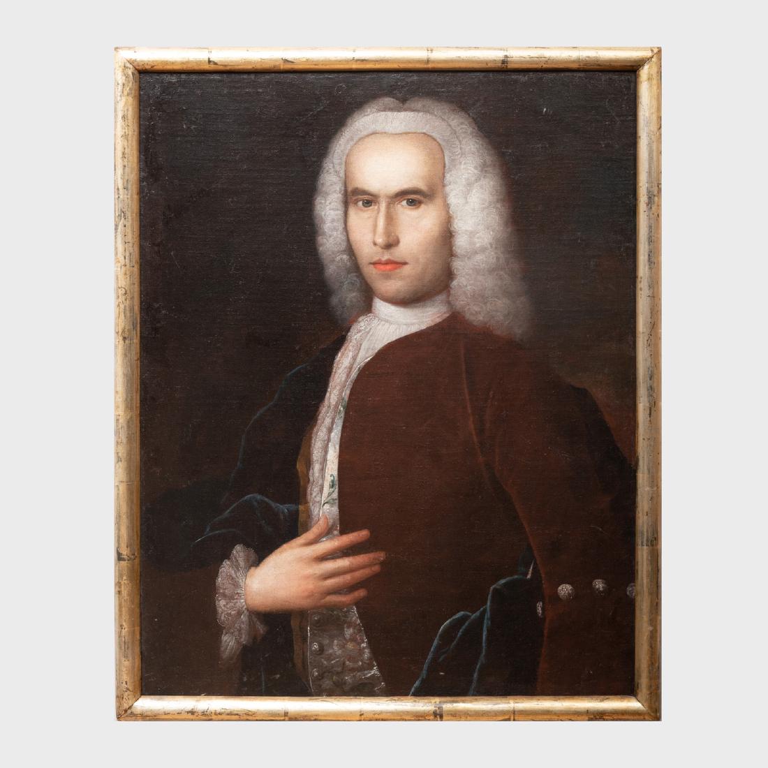 Continental School: Portrait of a Gentleman: Continental School: Portrait of a Gentleman Oil on canvas, unsigned, lined. 31 x 24 in., 33 x 25 /2 in. (frame). Property from the Estate of Ralph Vuolo, Greenwich, CT