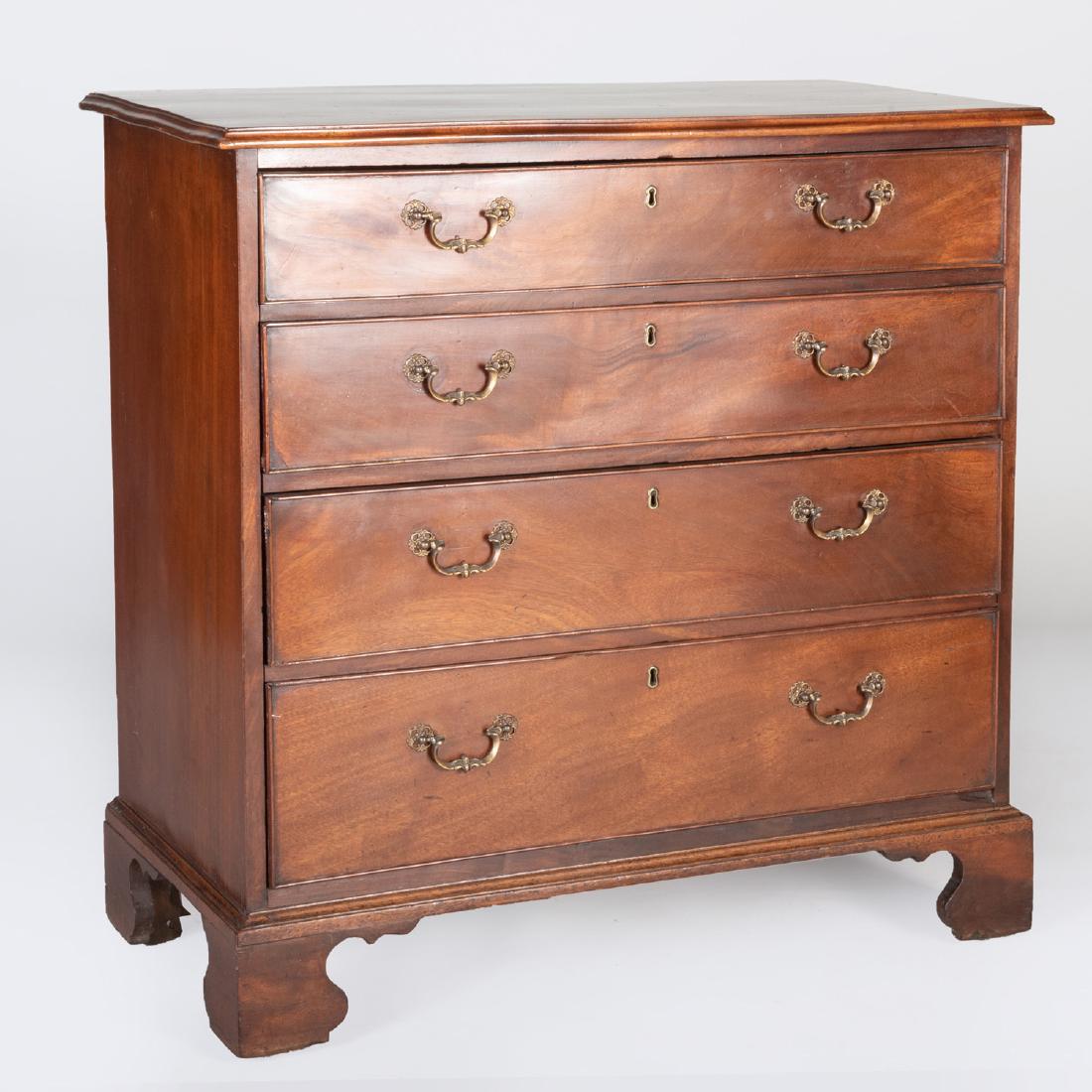 George III Mahogany Chest of Drawers: George III Mahogany Chest of Drawers 36 x 36 x 18 1/2 in. Property from the Repository of a Distinguished Businessman