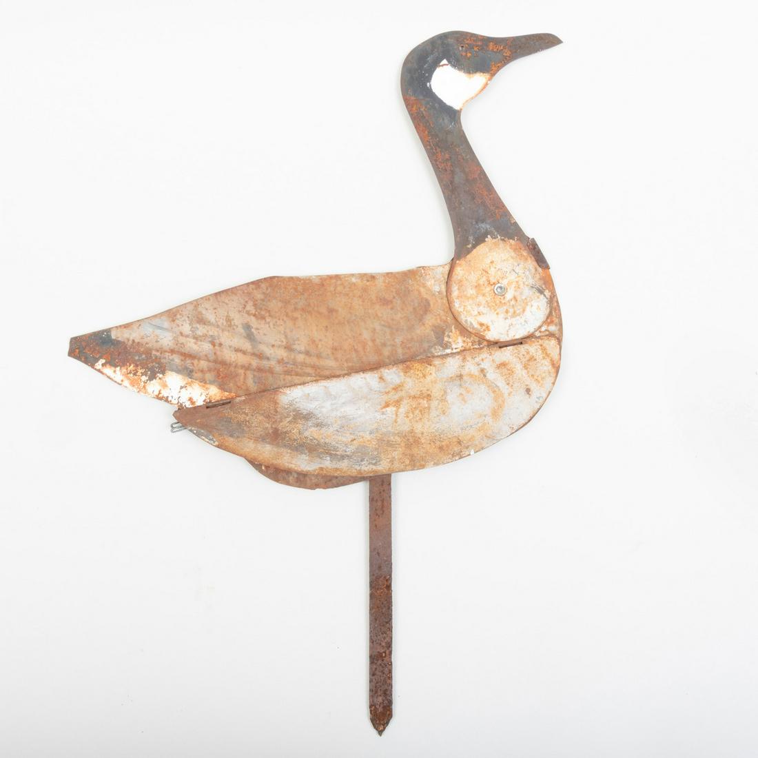 Folk Art Painted Metal Goose Decoration (1 of 2)