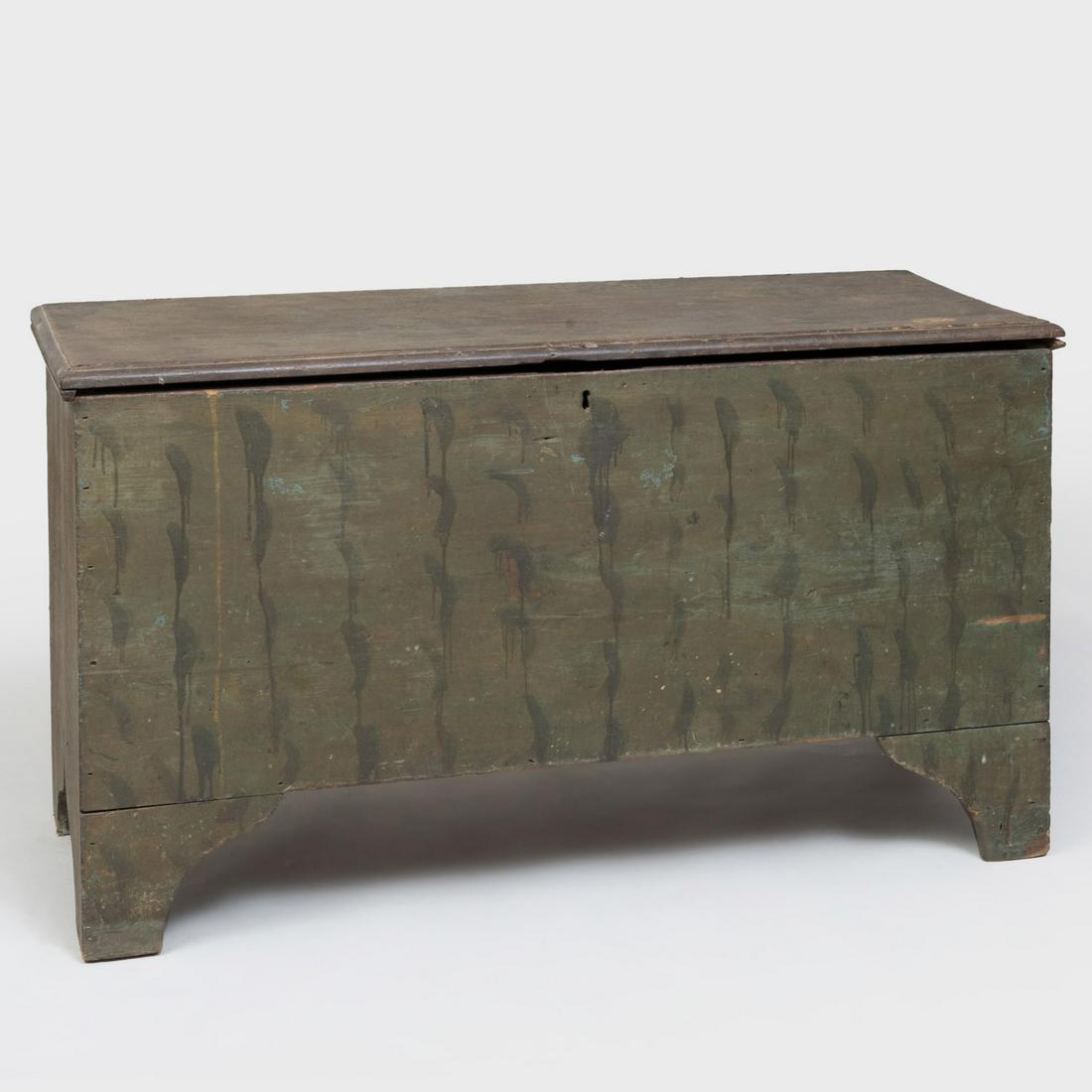 Hudson Valley Green Faux Painted Blanket Chest (1 of 8)