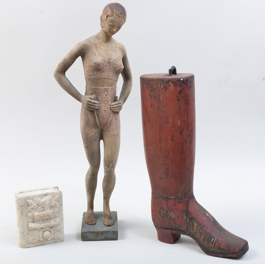 Painted Wood Boot Maker's Trade Sign, Painted Wood (1 of 5)