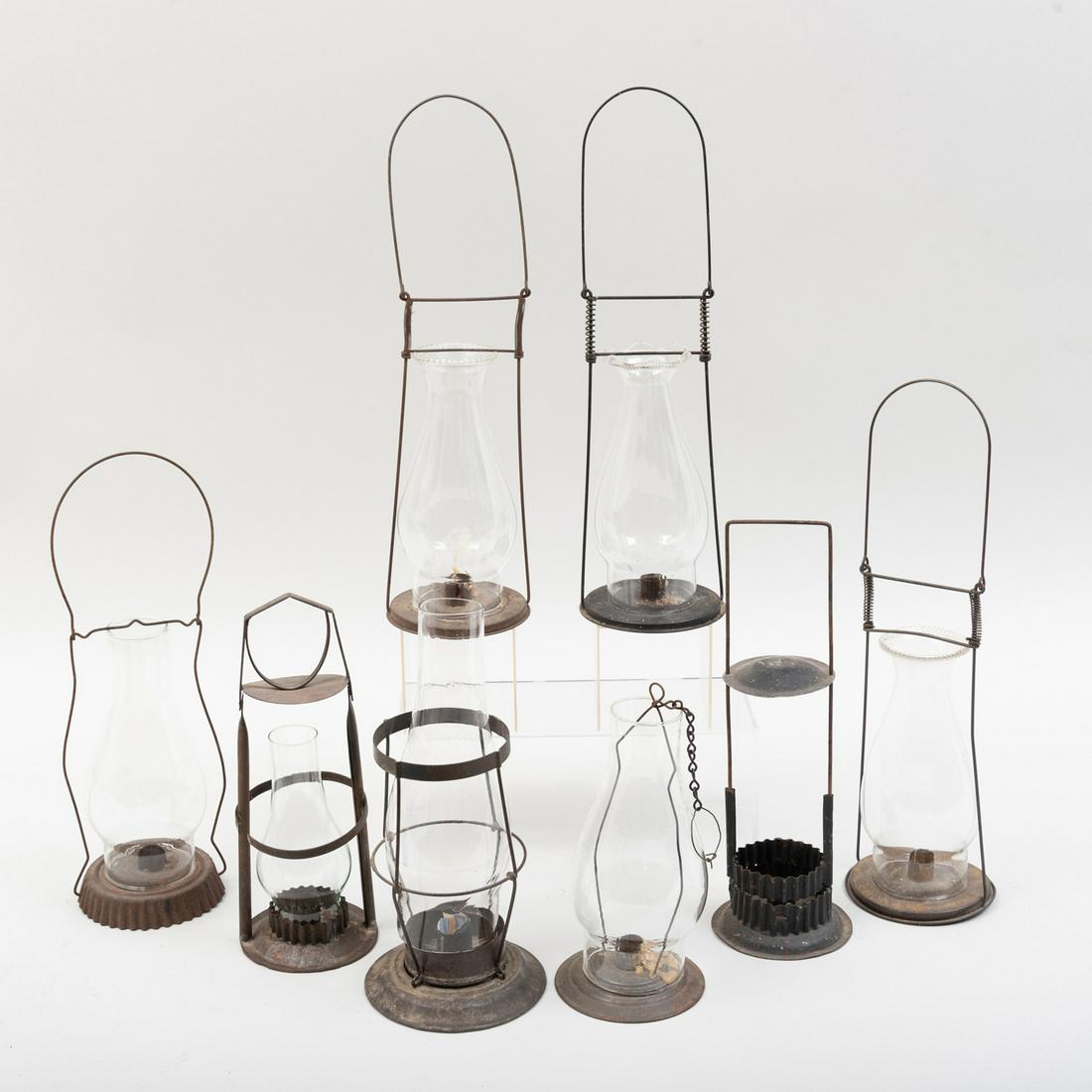 Group of Eight American Tin Hurricane Lanterns (1 of 3)