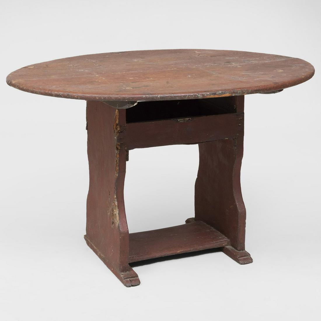 Hudson Valley Iron Red Painted Hutch Table (1 of 9)