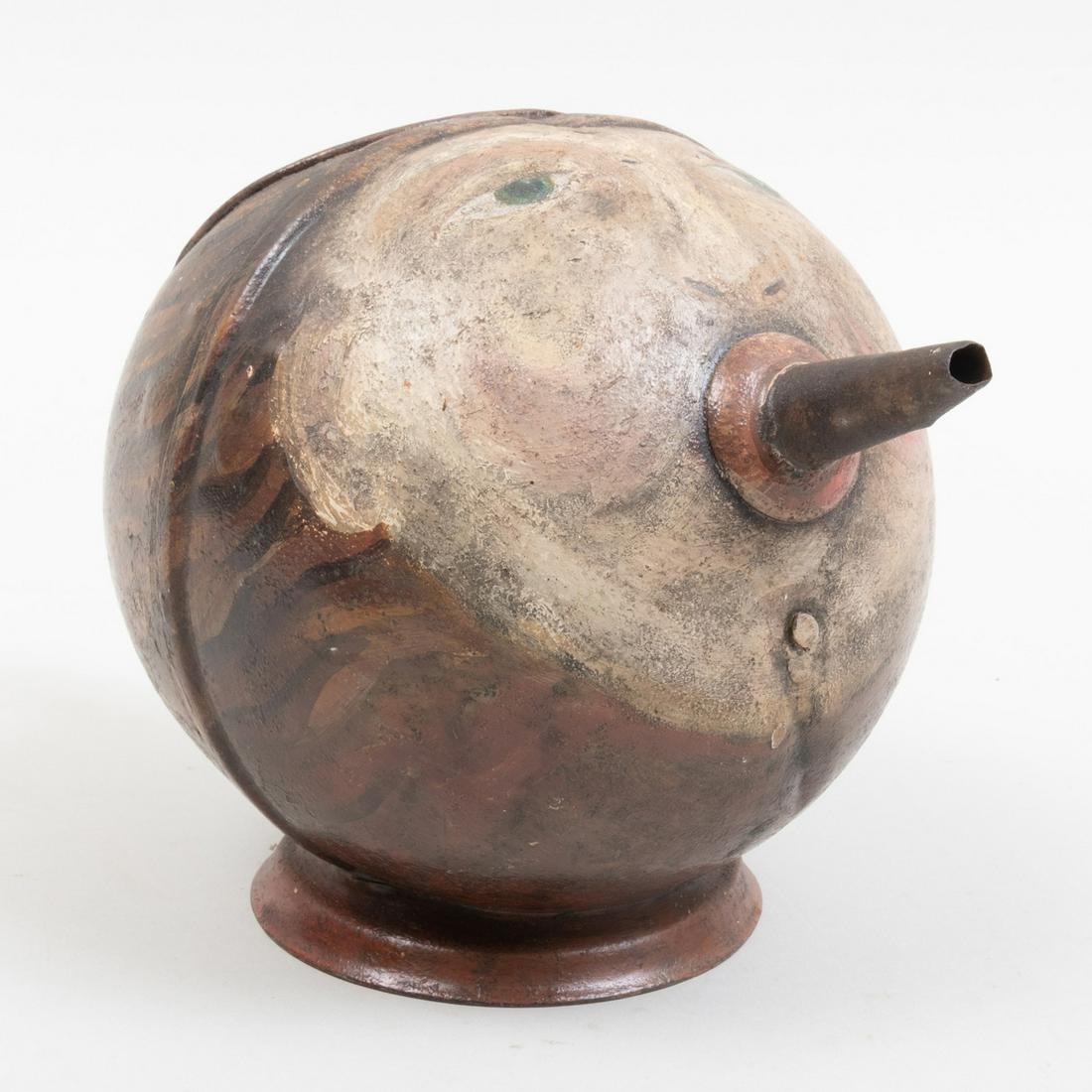 Folk Art Painted Tin Face Watering Can (1 of 7)