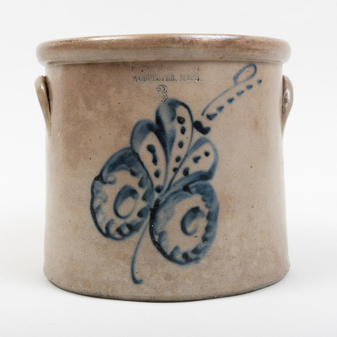 American Salt Glazed Stoneware Two Handled Crock (1 of 6)