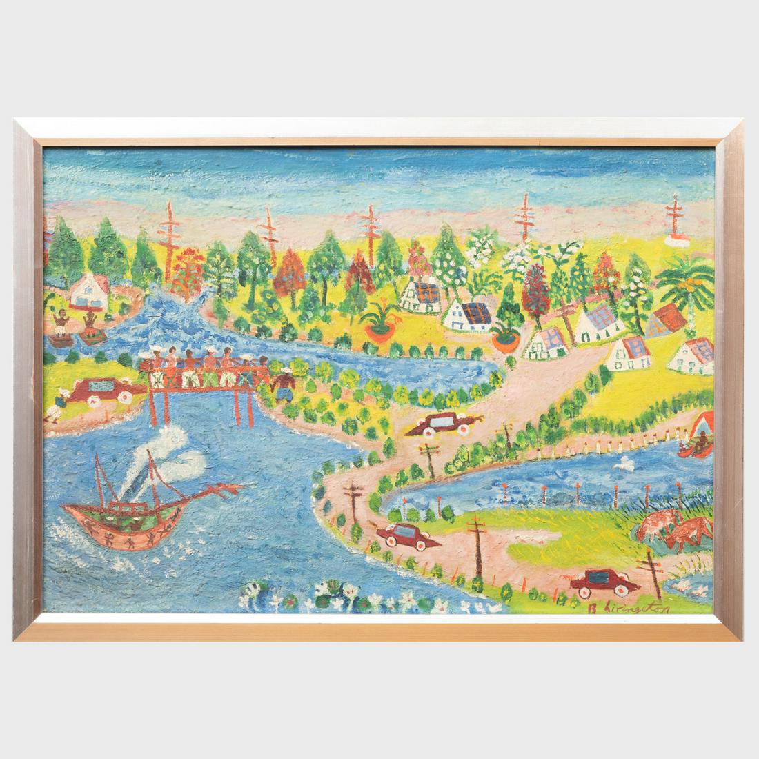 Ruth Livingston: Homecoming: Ruth Livingston: Homecoming Oil on board, signed 'R. Livingston' lower right. 19 1/2 x 27 1/2 in., 21 3/4 x 29 3/4 in. (frame). The Estate of the Artist; the Estate of Murray Hantman.