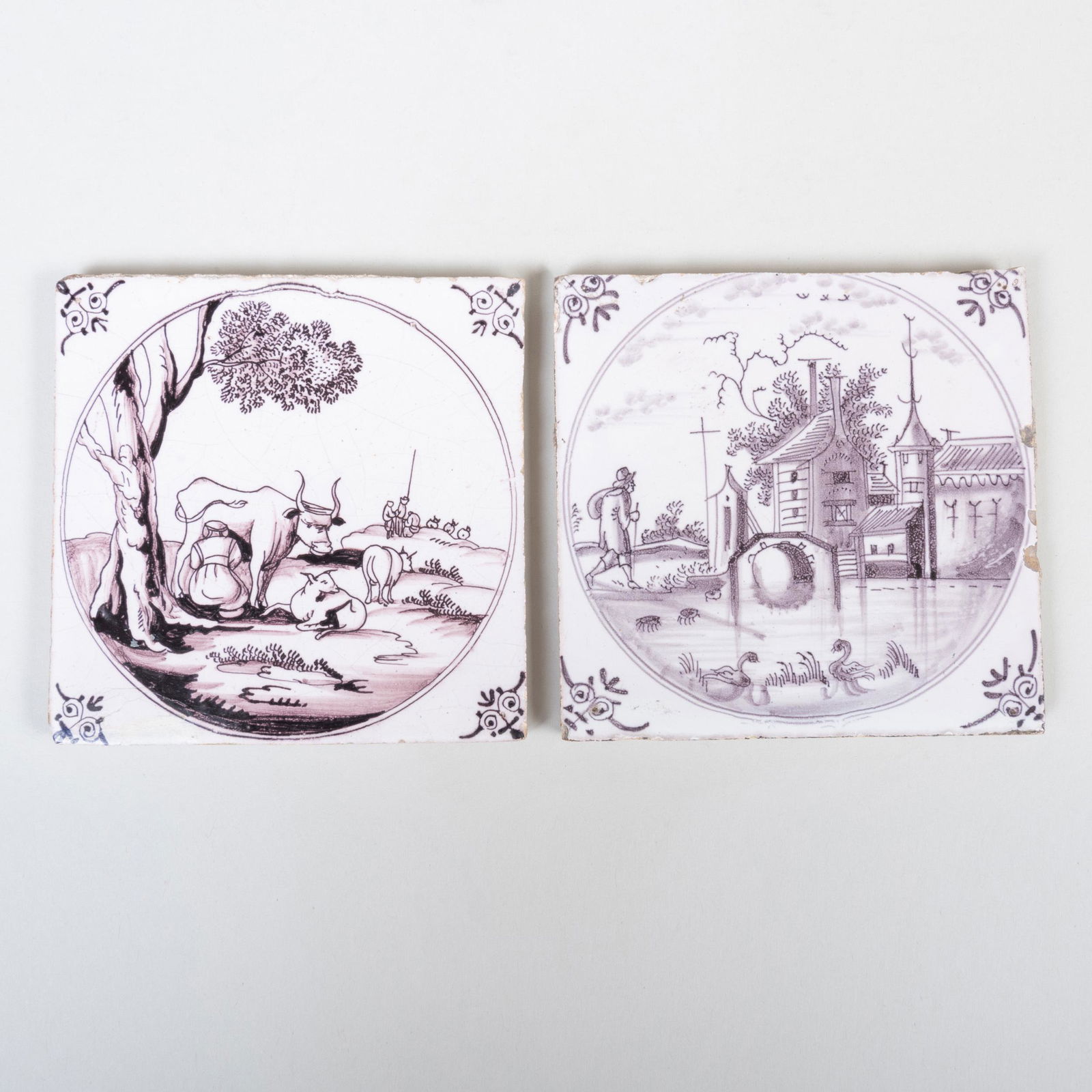 Two Delft Manganese Tiles (1 of 3)